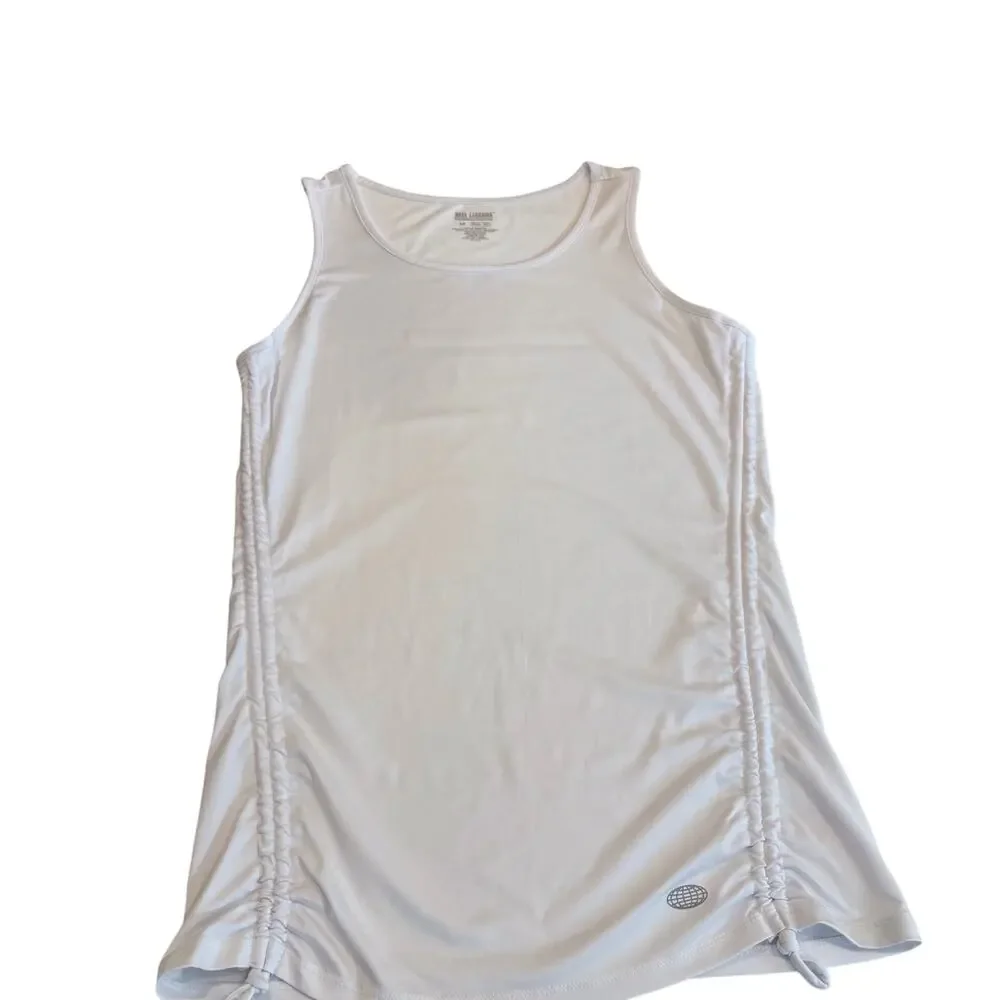Reel Legends White Sleeveless Adjustable Ruched Side Tank Top Performance Fabric - Picture 10 of 16